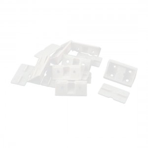 Shelf Door Cabinet White Plastic Right Angle Corner Brace Bracket 7 Pcs