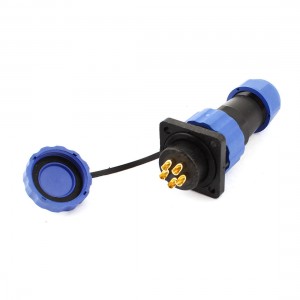 SD20 20mm 5 Pin Square Flange Waterproof Aviation Connector Plug Socket IP68