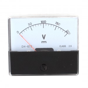 DH670 Analog Panel Volt Voltage Meter Voltmeter Gauge DC 0 200V