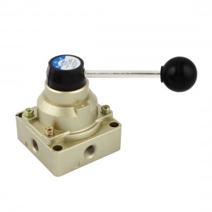 HV 02 4 Port 3 Position 11mm Thread Pneumatic Air Element Hand Lever Valve