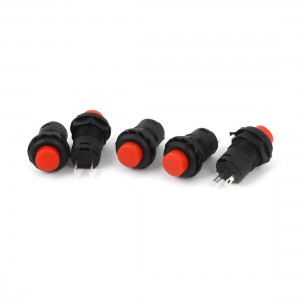 5 Pcs 12mm No on Off Momentary Round Red Push Button Switch AC 125V 3A 250V 1 5A
