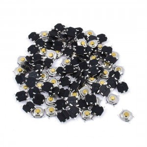 100 Pcs SMD 4pin Momentary Push Button Tactile Tact Switches 4x4x1 7mm