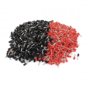 2000 Pcs Wire Crimp Connector Pre Insulated Ferrule Red Black E1008 18AWG 1.0mm2