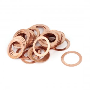 22mm x 30mm x 1mm Metric Ring Shape Copper Flat Washer 50 Pcs