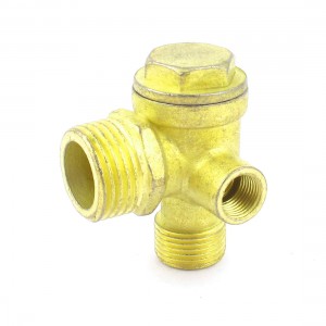 21mmx16mm Male Threaded 9mm Female Thread Air Compressor Check Valve Gold Tone