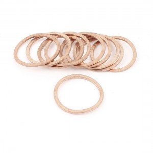 10Pcs 20mm x 24mm x 1mm Flat Copper Crush Washer Sealing Ring Spacer