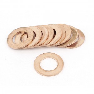 10pcs 24mm OD 14mm ID 1 5mm Thick Copper Washer Flat Ring Oil Brake Line Seal