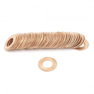 50pcs 17mm OD 9mm ID 1mm Thick Copper Washer Flat Ring Oil Brake Line Seal