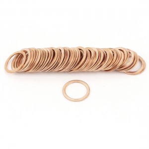 50pcs 14mm OD 8mm ID 1mm Thick Copper Flat Washer Oil Brake Line Seal