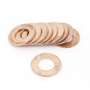 10PCS 17mm OD 9mm ID 1mm Thick Copper Washer Flat Ring Oil Brake Line Seal