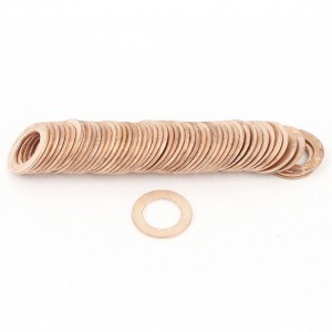 50pcs 16mm OD 10mm ID 1mm Thick Copper Washer Flat Ring Oil Brake Line Seal
