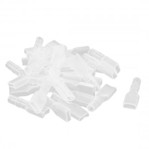 4 8mm Female Spade Connector Terminal PVC Insulation Sleeve Cover Clear 30 Pcs