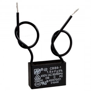 450V 1.5uF Polypropylene Film Ceiling Fan Motor Capacitor Black