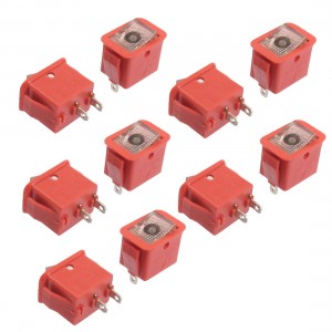 10 Pcs 2 Pin SPST On/Off Rocker Switch AC 3A/250V 6A/125V Red