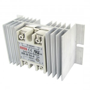 Temprature Control Solid State Relay SSR 50A 3-32V DC 90-480V AC with Heat Sink