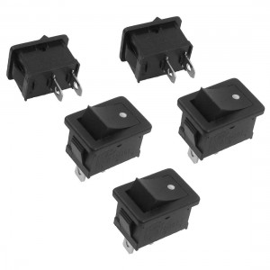 5 Pcs SPST Black On/Off Rocker Switch AC 250V/6A 125V/10A Waisa