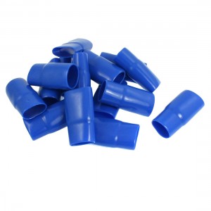 15 Pcs 23mm x 22mm Blue Soft PVC Insulated Terminals Boots Covers