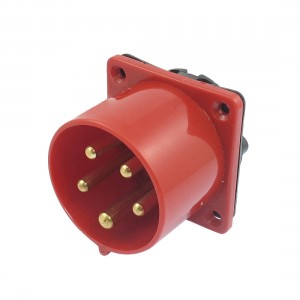 AC 220-380V/240-415V 32A 3P+E+N IEC309-2 Panel Mount Industrial Plug Red