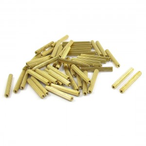50 Pcs Female Threaded Pillars Brass Standoff Spacer Gold Tone M2x23mm