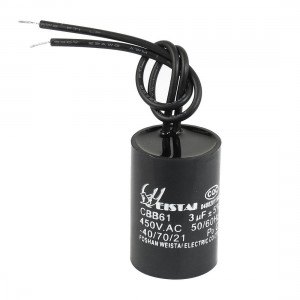 AC 450V 3uF Wired Terminal Polypropylene Motor Run Capacitor CBB61