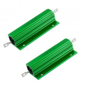 2 Pcs 100W 3 Ohm Screw Tap Mounted Aluminum Housed Wirewound Resistors