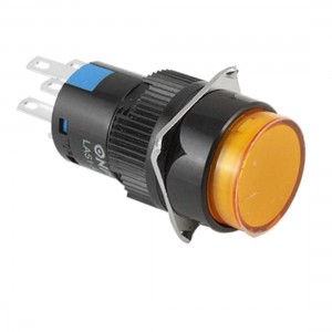 Orange Round Cap Lamp Panel Mounting Push Button Switch