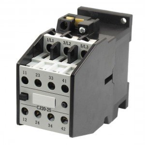 CJ20-25 Coil Voltage 24V 25A 3 Poles 2NO 2NC 35mm Mounting Rail AC Contactor
