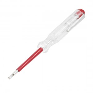 14cm Length Clear Red 3mm Slotted Bit 100-500V AC Voltage Tester Electroprobe