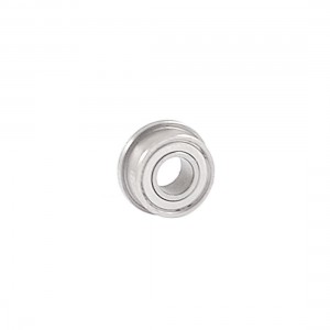9mm x 4mm x 4mm Radial Shielded Deep Groove Flanged Ball Bearing Silver Tone