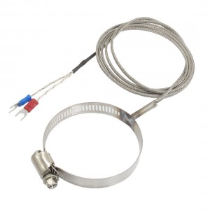 0-400 Celsius 1.5M Temperature Sensor K Type Thermocouple + 2.6" Clamp Hoop