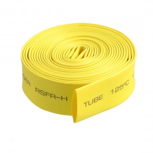 Yellow 6.5Ft 2M Long 10mm Dia Polyolefin Heat Shrinkable Tube Tubing