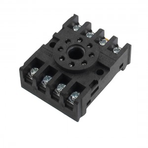 PF-083A 10A 250VAC 8 Round Pin Rail Mount Power Relay Socket Base for MK2P