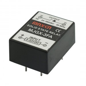 MJGX-3FA Input 3-32VDC Output 24-380VAC 3A SSR PCB Solid State Relay Black