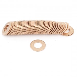 50pcs 8mmx16mmx1mm Copper Flat Washer Ring Oil Brake Line Seal Fasteners Gaskets