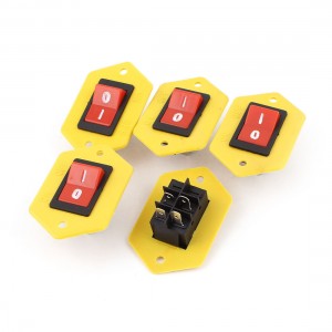5 Pcs HJ3 6A 4 Pins on Off Panel Mount Rocker Boat Switch for Power Tool