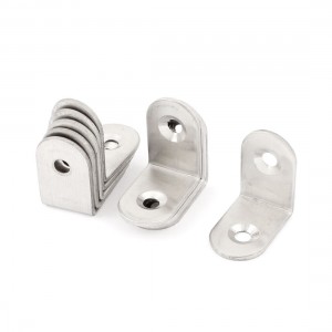 Silver Tone 25mmx25mm 2 Holes Shelf Corner Brace 90 Degree Angle Bracket 10pcs
