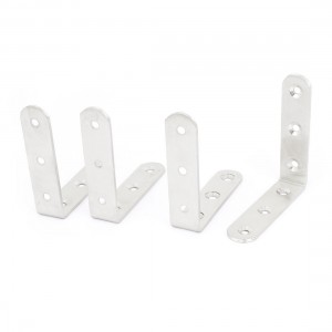4 Pcs Silver Tone L Shaped Corner Brace Right Angle Bracket 80mm x 80mm x 20mm