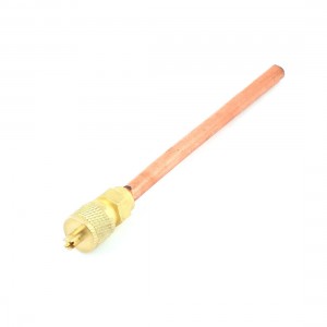 Air Conditioner Refrigerator 6mm OD Tube Service Access Valve Copper Tone 4 5"