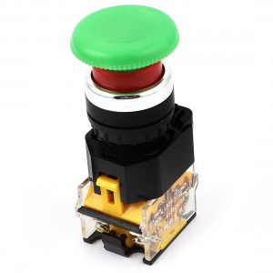 Mushroom Head DPST Latching Emergency Stop Push Button Switch Ui 380V Ith 10A