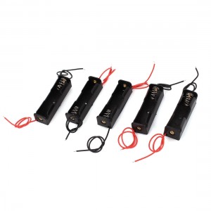 5 Pcs 2 Wired Spring Clip Plastic Battery Holder Case for 1 x 1 5V Batteries
