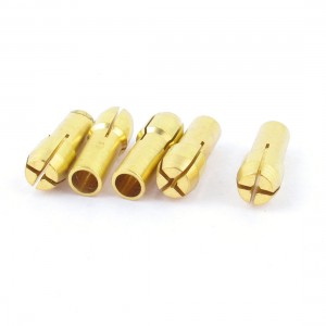 5 Pcs Gold Tone 1 2mm Clamping Dia 5mm Shank Dia Brass Collet Dremel Rotary Tool
