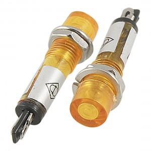 5 Pcs DC 24V 2 Pins Recessed Yellow Pilot Light Signal Indicator Lamp