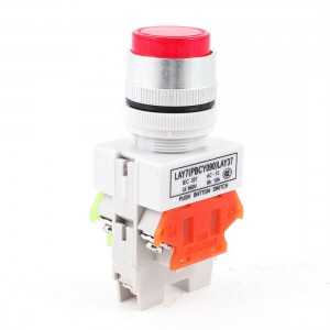 660VAC 10A 1NO 1NC 6 Terminal Red Latching Push Button Switch Y090-11DN