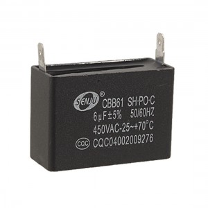 CBB61 6uF 5% 450V AC Polypropylene Film Motor Running Capacitor