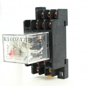 AC220V Coil 3PDT Electromagnetic Power Relay AC220V 5A 250VAC/28VDC w Base