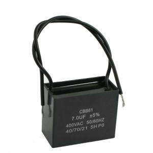CBB61 AC 400V 7uF Metalized Polypropylene Film Motor Run Capacitor