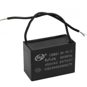 Ceiling Fan CBB61 8uF 50/60Hz AC 450V Motor Run Capacitor