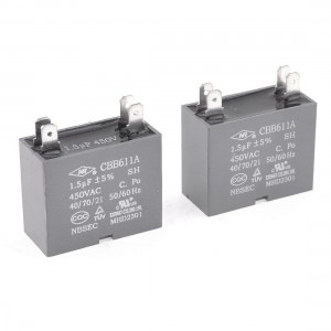 1.5uF Capacity 450V AC Air Conditioner Fan Motor Run Capacitor CBB61 2 Pcs