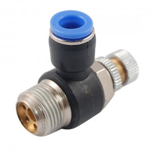 8mm Diameter Tube 16mm Threaded Pneumatic Speed Controller Quick Connector