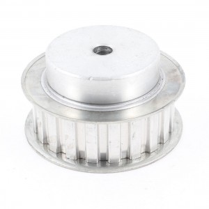 Double Flange 21 Tooth 3/10" Bore L Type Timing Belt Pulley Silver Tone